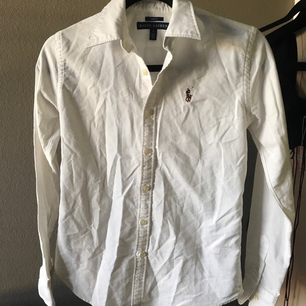 Ralph Lauren slim fit white button up NWOT